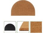 The Living Store Zerbino Naturale Semicircolare 60X90 Cm In Fibra Di Cocco, Trapuntato