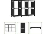 The Living Store Cubo Scaffale 6 Scomparti Nero 103X30X72,5 Cm Tessuto