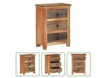 The Living Store Mobile Laterale 55X33X75 Cm In Legno Massiccio Di Acacia