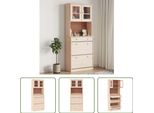The Living Store Credenza Alta 77X35X188 Cm Massivholz Kiefer