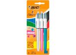Bic - Biro A 4 Colori Colours Shine, Media, Colori D'inchiostro Classici, Blister Di 3 Pezzi