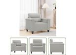 The Living Store Poltrona Grigio Chiaro 60 Cm In Tessuto Microfibra