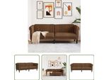 The Living Store Divano 3 Posti In Ecopelle Marrone Effetto Scamosciato