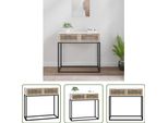The Living Store Tavolo Consolle Bianco 80X30X75 Cm In Legno E Ferro