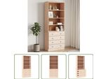 The Living Store Libreria Con Cassetti Alta 77X35X186,5Cm In Legno Di Pino Massiccio