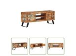 The Living Store Mobile Tv 112X30X45 Cm In Legno Massiccio Antico