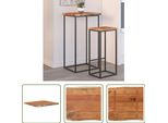 The Living Store Tavolino 40X40X2,5 Cm In Legno Massiccio Di Acacia Bordo Naturale
