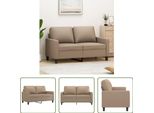 The Living Store Divano A 2 Posti Cappuccino-Marrone 120 Cm In Pelle Finta