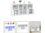 The Living Store Credenza Con Luci Led Bianca 202X37X100 Cm