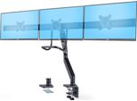 Startech.Com Supporto Per 3 Monitor Da 27" A Barra Trasversale, Vesa 75X75/100X100, Regolazioni Senza Attrezzi, Morsetto A C/Occhiello, Braccio A Molla"