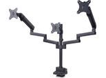 Startech.Com Supporto Per Tre Monitor Fino A 27", Vesa 75X75/100X100, Regolazioni Dei Bracci Senza Attrezzi, Montaggio Con Morsetto A C/Occhiello, Bracci A Molla"