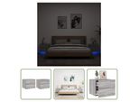 The Living Store Comodini A Parete Con Luci Led 2 Pz. Grigio Sonoma