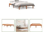 The Living Store Letto In Legno Massiccio Cera Marrone 120X190 Cm Pino