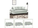 The Living Store Divano A 2 Posti Con Cuscini Decorativi In Velluto Grigio Chiaro 140 Cm