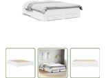 The Living Store Giroletto Con Cassetti Bianco 150X200 Cm Materiale Legno