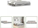 The Living Store Struttura Letto Con Cassetti In Cemento Grigio 200X200 Cm Materiale Legno