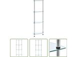 The Living Store Scaffale A 4 Ripiani In Vetro Temperato Trasparente 30X30X100 Cm