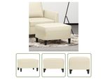 The Living Store Poggiapiedi Crema 60X50X41 Cm In Pelle Finta