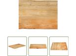 The Living Store Piano Del Tavolo Con Bordo Ad Albero 70X60X3,8 Cm In Legno Massiccio Di Mango