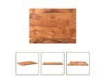 The Living Store Piano Tavolo 80X70X3,8 Cm Rettangolare In Legno Massiccio Di Acacia