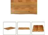 The Living Store Piano Del Tavolo Con Bordo Ad Albero 100X60X3,8 Cm In Legno Massiccio Di Mango