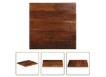 The Living Store Piano D'appoggio Quadrato 60X60X2,5 Cm In Legno Massiccio Antico