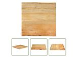 The Living Store Piano Del Tavolo Con Bordo Ad Albero 60X60X3,8 Cm In Legno Massiccio Di Mango
