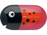 Faber-Castell 183526 Temperino Temperamatite Manuale Nero, Rosso