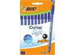 Bic 516357 Bic Kugelschreiber Cristal Soft Transparent Schreibfarbe Blau, 10 St.