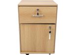 Cartella Mobile, 37*34*59CM, Diversi Cassetti, Stabile, Sotto La Scrivania, Mobile, Colore Rovere, Con Ruote Bloccabili Per L'ufficio Domestico