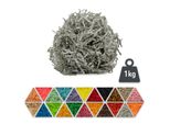 Materiale Di Riempimento In Carta Grigia 1 Kg - Materiale Di Imballaggio Biodegradabile, Ideale Come Riempimento Decorativo Per Scatole E Cesti Regalo