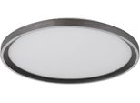 Globo Lighting Led Deckenleuchte "Dublin", Grau, 1, Ø 40Cm H: 5,5Cm, 1 Stk., Leuchten, Deckenlampe, Rund, Antik, Wohnzimmer, Schlafzimmer, Led Deckenleuchte