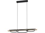 Eglo HäNgeleuchte "Boyal Pendellampe, Stahl, Holz Und Kunststoff, IP20, HäNgelampe, Lampe", Braun (Schwarz, Braun), H: 110Cm, 1 Stk., Leuchten, Elegante HäNgelampe FüR Esszimmer, KüChe Oder Wohnzimmer, HäNgeleuchte