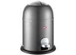 Kosmetikeimer WESCO Mini Master, grau (graphit matt), B:26,4cm H:36cm T:26,4cm, Stahlblech, Mülleimer, Kosmetikeimer, 6 Liter