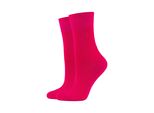 Socken JOOP Socken 2er Pack, Damen, Gr. 39/42, lila (fuchsia lila), 70% Baumwolle, 28% Polyester, 2% Elasthan, bestickt, Socken Socken
