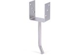 U-PfostenträGer Alberts, Silber (Silberfarben), B:9,1Cm, Edelstahl, Bodenanker, Mit Betonanker Aus Rundstahl, Breite 91 Mm, LäNge Betonanker 200 Mm