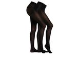 Feinstrumpfhose CAMANO Strumpfhose 2er Pack, Damen, Gr. L/XL, schwarz, 55% Baumwolle, 40% Polyamid, 5% Elasthan, Strumpfhosen Feinstrumpfhose