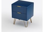 Cassettiera Con 2 Cassetti, Comodino, Credenza, 60 X 40 X 70 Cm, Blu