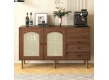 Buffet In Legno Con 2 Ante E 3 Cassetti - Mobile Contenitore Con Ripiano Regolabile In Altezza