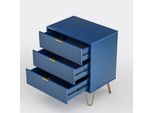 Cassettiera Con 3 Cassetti, Comodino, Credenza, 60 X 40 X 70 Cm, Blu