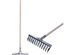 Rastrello Per Prato Strend Pro R108A.WH, 12 Denti, Aeratore, Verticut, Manico In Legno