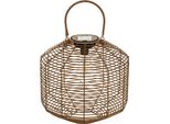 Lanterna Solare Cuba, Materiale Naturale, 30 Cm