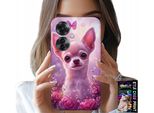 Custodia Per Oppo Reno11 F 5G - Chihuahua Carino Su Sfondo Rosa Con Fiori