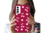Custodia Per Oppo Reno12 5G - Ciliegie Su Sfondo Maroon + Foil