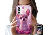 Custodia Per Oppo Reno12 Pro 5G - Chihuahua Carino Su Sfondo Rosa Con Fiori