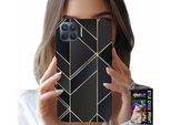 Custodia Per Oppo Reno 4 Lite - Cornici Dorate, Design Elegante + Vetro