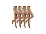 Feinstrumpfhose CAMANO Strumpfhose 4er Vorteilspack 20 DEN Bequeme und Reißfeste, Damen, Gr. 44/46, beige (make up), 90% Polyamid, 10% Elasthan, Strumpfhosen Feinstrumpfhose