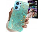 Custodia Per Oppo Reno7 5G - Modelli Marmorizzati + Vetro Temperato