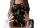 Custodia Per Oppo Reno 4 Lite - Renna, Fiocco Di Neve, Albero Di Natale + Vetro