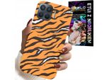 Custodia Per Oppo Reno 4 Lite - Cover Posteriore A Strisce Di Tigre + Vetro
